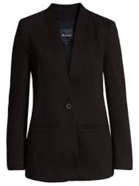 Madewell Black Single-Button Tailored Blazer